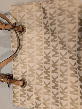 Michael Kors Beige Signature Canvas Tote